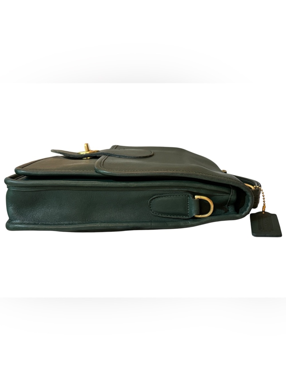 Vintage Coach Bottle Green Leather Station Bag Crossbody #5130, EXCELLENT - Picture 4 of 16